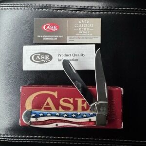 Case XX Trapper Knife Star Spangled Natural Bone US Flag Stainless Pocket 64135